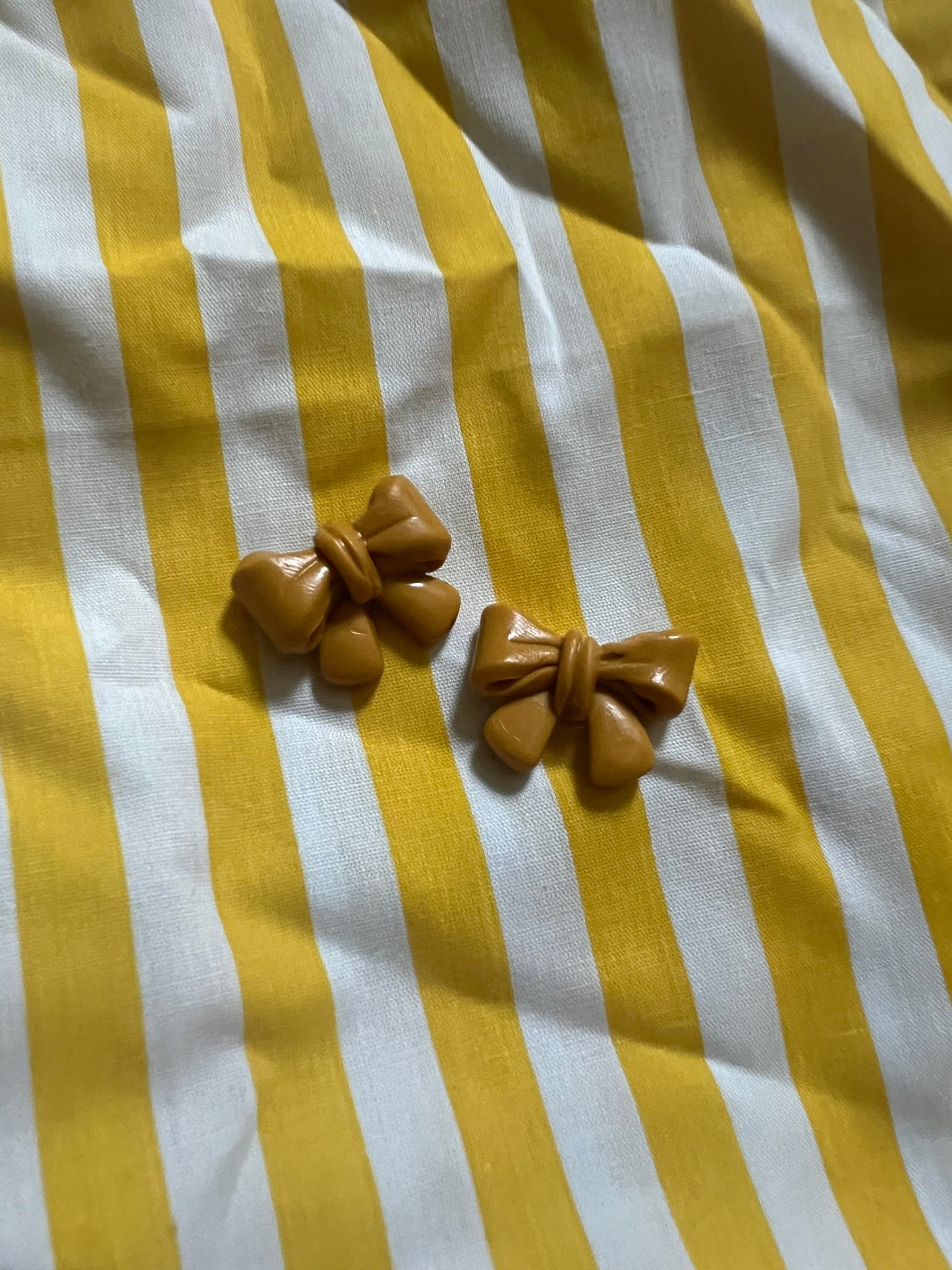 Mustard Yellow Bow Studs