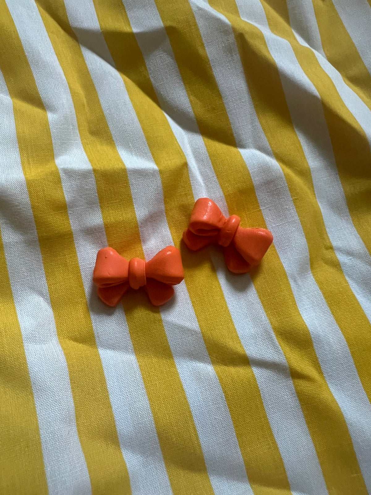 Orange Bow Studs