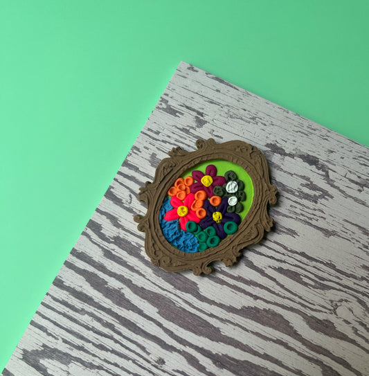 Brown Frame Floral Magnet