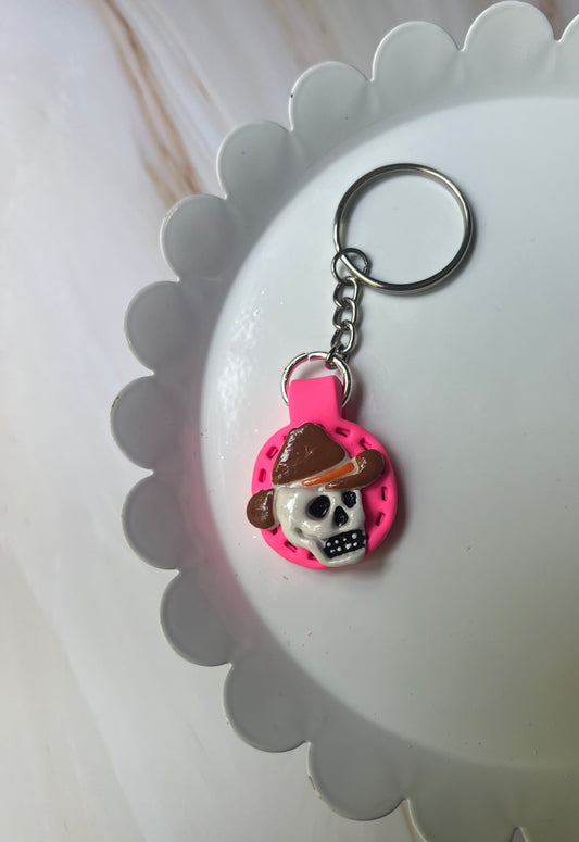 Cowboy Skelly Keychain