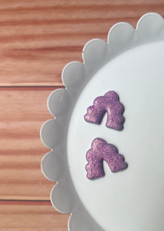 Glitter Arch Studs; Purple